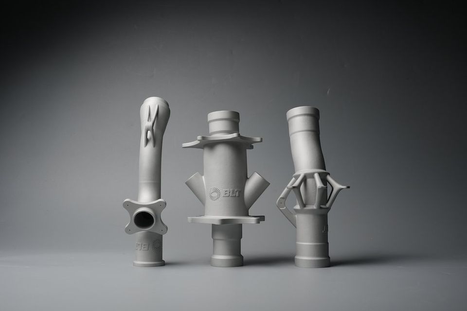 Bent tube, ventilation duct, and connecting pipe 3D printed in high-strength aluminium alloy BLT-AlAM500 - BLT