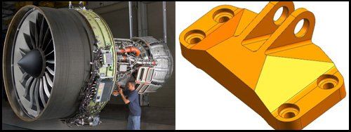 Bracket Challenge      GE asked participants to “completely reimagine” a jet engine bracket, which supports critical components during handling. - GE
