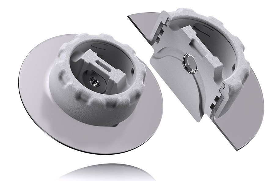 CAD rendering of 3D printed media contact device within a bioreactor - Photocentric/Project Nexus