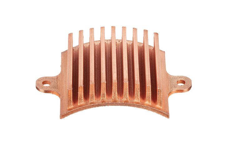 Copper heat sink 3D printed on the Desktop Metal Studio System. - Timothy Pumphrey