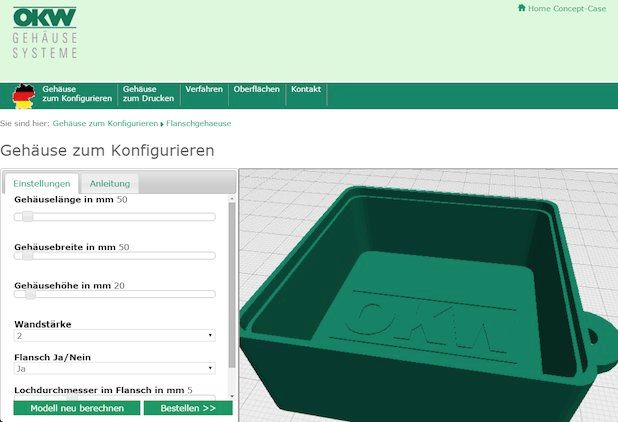 Creabis custom 3D Printing      Concept Case by OKW Gehäusesysteme for custom 3D printing.
