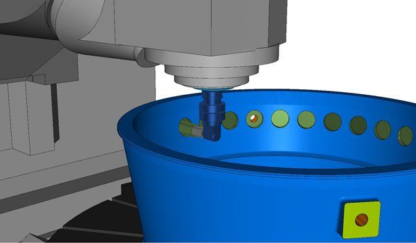 The 2014 R2 version of FeatureCAM supports the programming and simulation of right-angle heads - Delcam