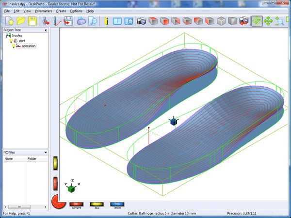 Offset machining in DeskProto 6.1      "Offset machining will save much time when machining custom insoles."