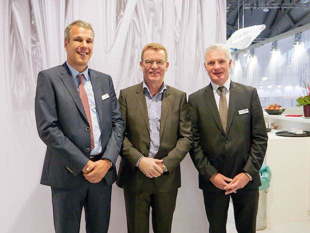 Marcus Glasser, EOS Regional Director of Export Business, Andrew Fulton, Carfulan Group Managing Director and Stuart Jackson, Regional Manager UK & Ireland.
