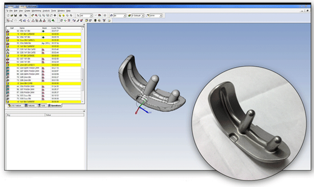 Programmed in ESPRIT, this finished part is a template for knee-replacem      Programmed in ESPRIT, this finished part is a template for knee-replacement