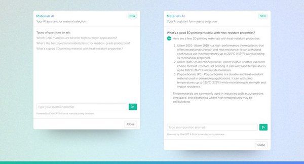 Fictiv Materials AI                Materials.AI - Fictiv