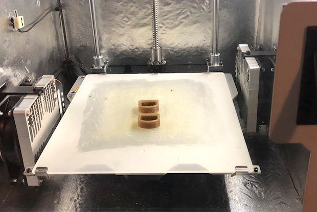 Initial PEEK model of Vertebral interbody spacer printed on the INTAMSYS FUNMAT HT.