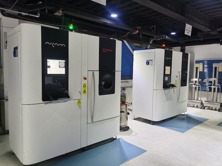 GE Additive Arcam EBM machines at AK Medical.      GE Additive Arcam EBM machines at AK Medical.