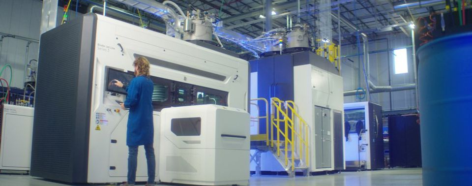 GE Additive's Series 3 metal binder jet machine. - GE Additive, GEADPR068