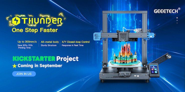 Geeetech Thunder      Geeetech is releasing a new 3D printer THUNDER with up to 300mm/s printing speed - Geeetech