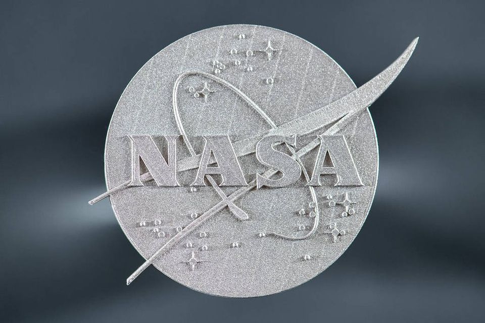 NASA logo printed in GRX-810 material. - NASA/ Jordan Salkin
