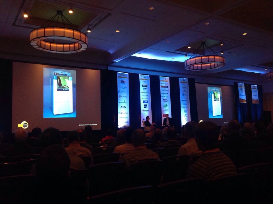 Todd Grimm and Scott Crump at AMUG      Todd Grimm interviews Scott Scrum, the inventor of FDM, at AMUG 2016.