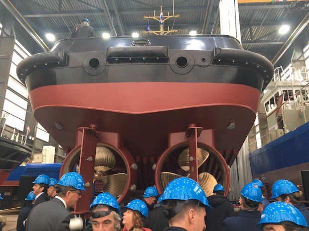 The grand unveiling at Damen Shipyard