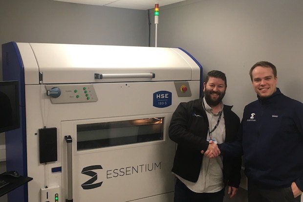 Essentium HSE GoPrint3D      Cyprien Decouty, Essentium Channel Sales Manager for EMEA with James Blackburn, Sales Director, GoPrint3D.