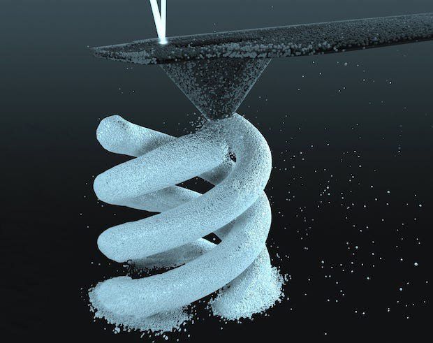 FluidFM      3D micro-printing process opens up possibilites for fabrication of microscopic metal structures. - Credit: Alain Reiser