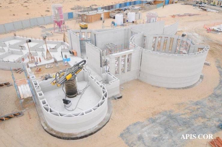 Guinness World Record holding 3D printed building from Apis Cor in Dubai during its construction - Apis Cor