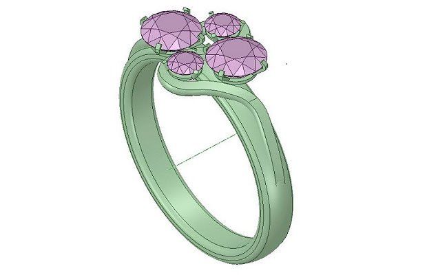 Physical Digital      Engagement ring reverse engineered from grandmother's old ring