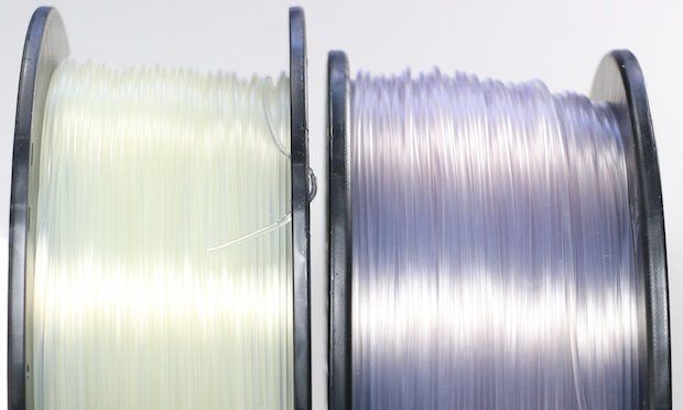 Comparison between current natural PLA (left) and In-PLA (right).