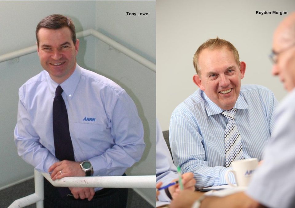 ARRK Appointments EU      Tony Lowe (left) and Royden Morgan (right) become MD of Shapers Group and ARRK Europe Ltd respectively