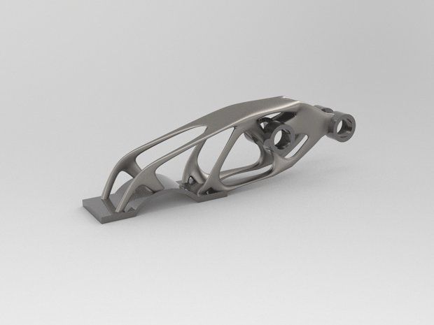 solidTHINKING      Part designed using solidThinking's design optimisation tool.