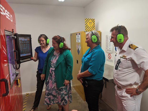 Spee3D      Minister for Defence Industry Hon Melissa Price MP takes in a demo of Spee3D's metal 3D printing technology. - Spee3D