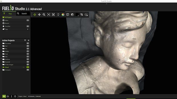 Fuel3D Studio 2.1 new cloud processed scan