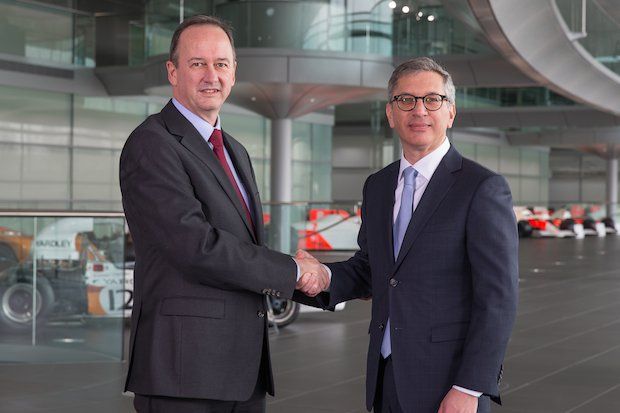 Jonathan Neale, McLaren Technology Group COO (on left) and Ilan Levin, Stratasys CEO.
