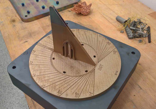 3D printed sun dial is now being displayed in the Berkeley Castle garden.