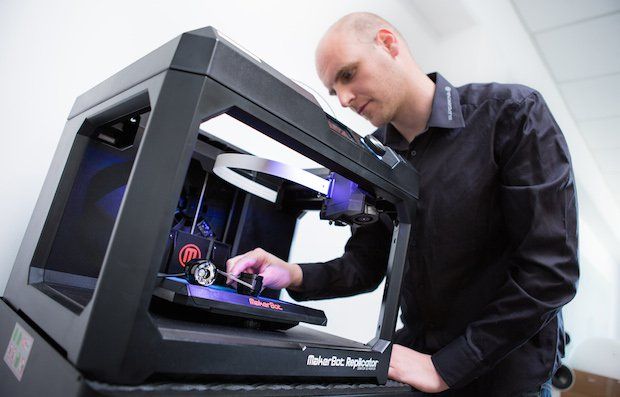 Bernd Nahrgang, technical procurement at Supernova Design with MakerBot Replicator.