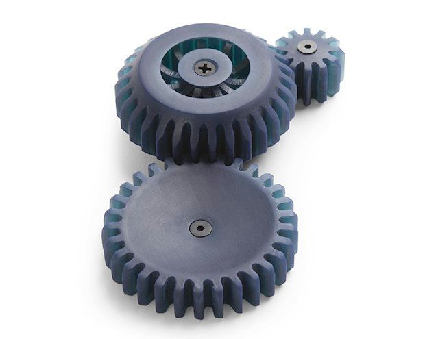 Gears 3D printed with Tough Resin.