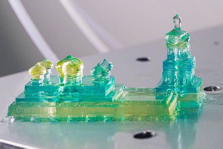 Kyiv’s Saint Sophia Cathedral in the blue and yellow of the Ukrainian flag, printed using the iCLIP method - Stanford University