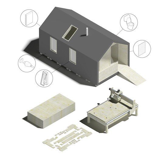 WikiHouse 4.0 made with open source files and CNC machining.