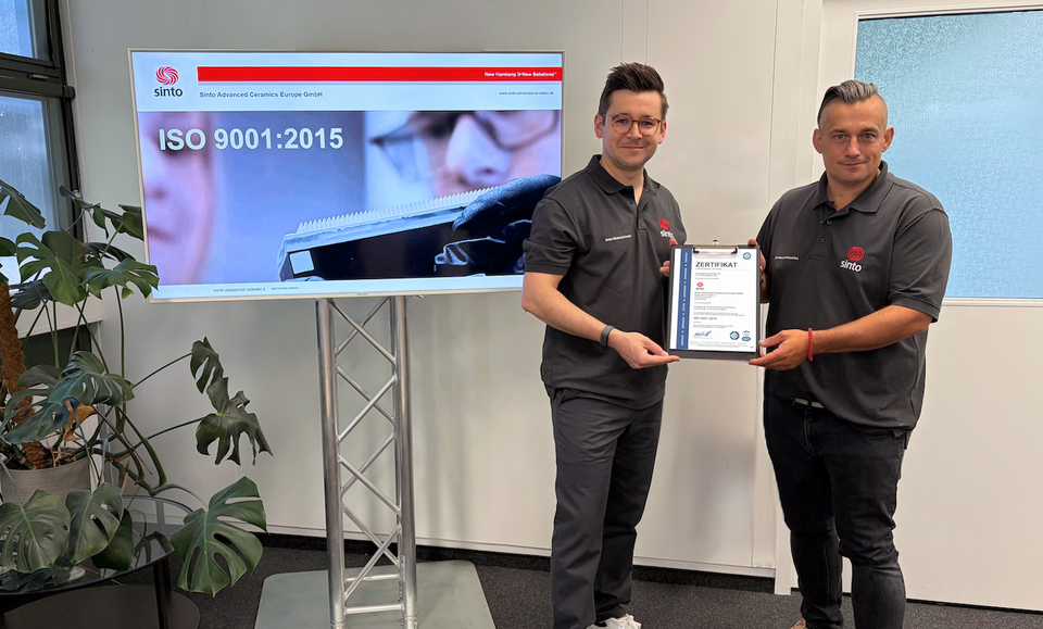 Sinto secures ISO certification for 3D printing of technical ceramics