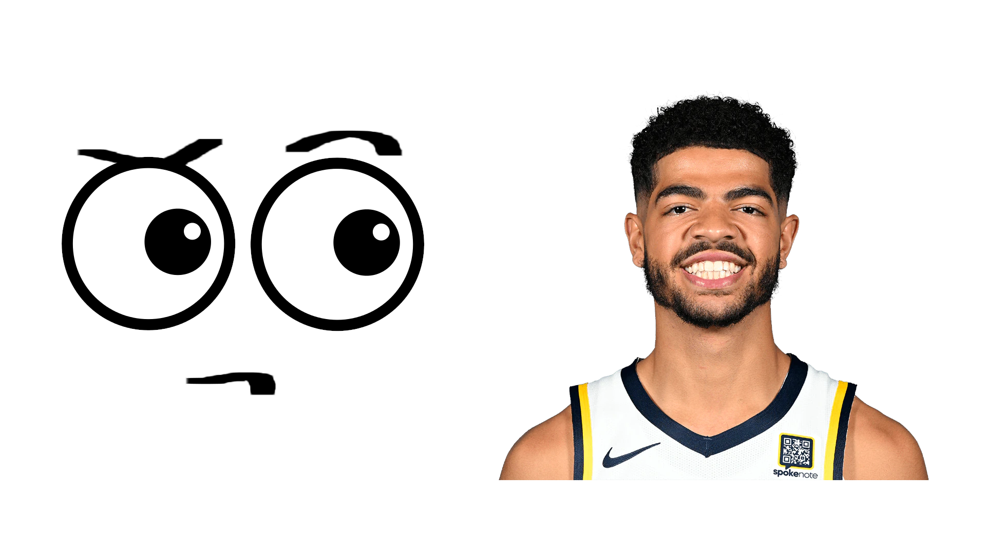 Large eyes look quizzically at Ben Sheppard