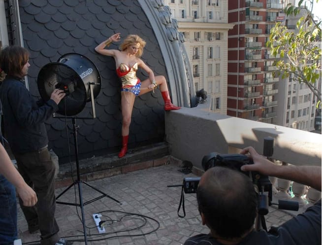 Wonder Woman from Argentina being photographed
