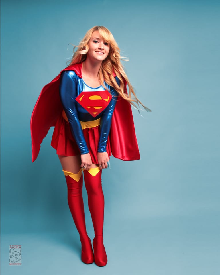 holly brooke in her supergirl cosplay costume