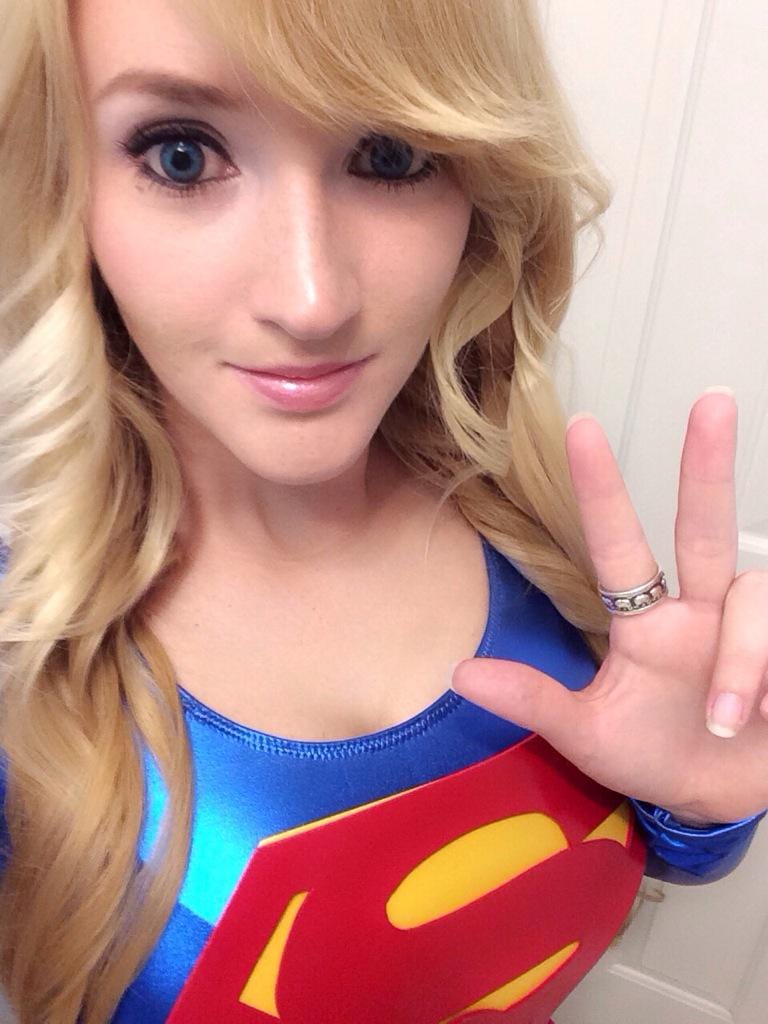 holly brooke in her supergirl cosplay costume