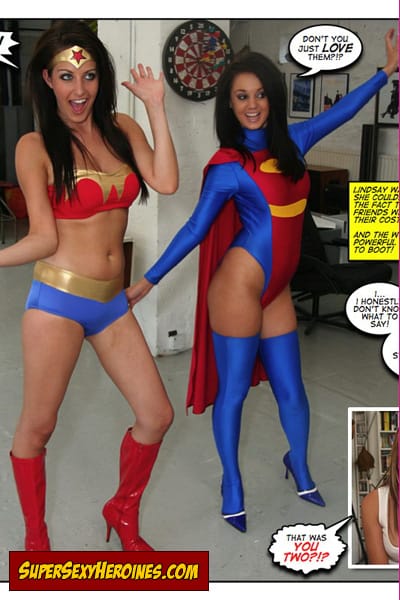 Wonder Woman and Sonic Girl in costume