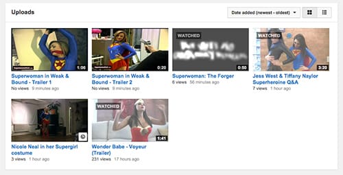 Superheroines Youtube Screenshot