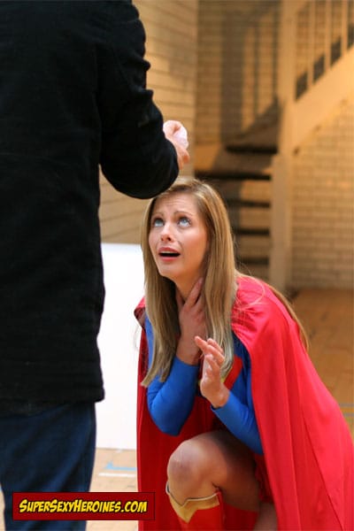 Supergirl on her knees
