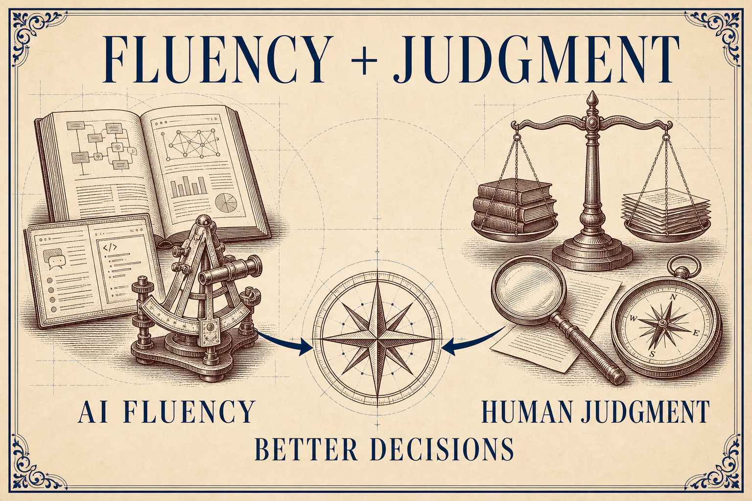 AI fluency matters most when paired with interpretation, leadership, and accountable judgment.