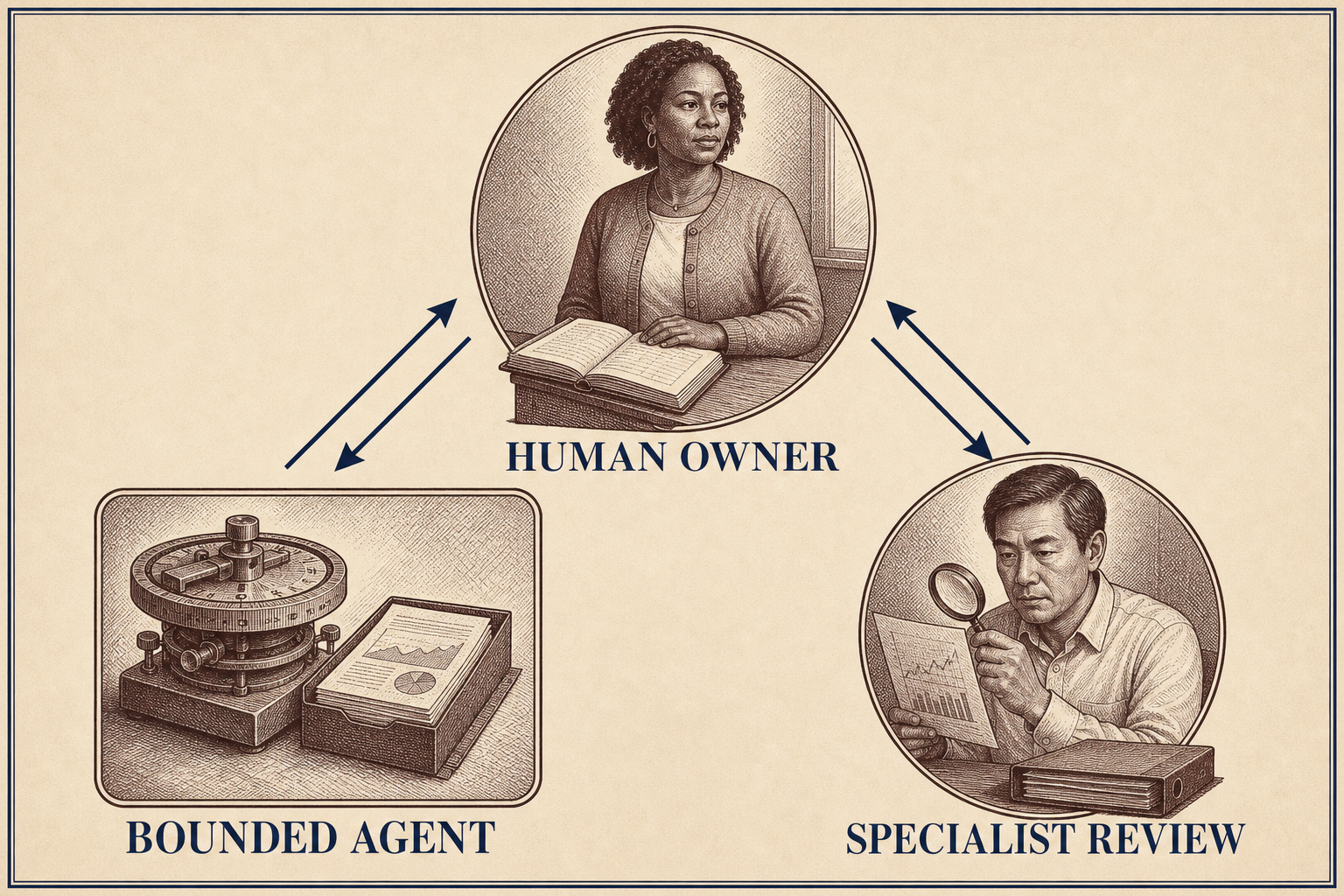A leaner workflow still needs named human accountability and specialist review.