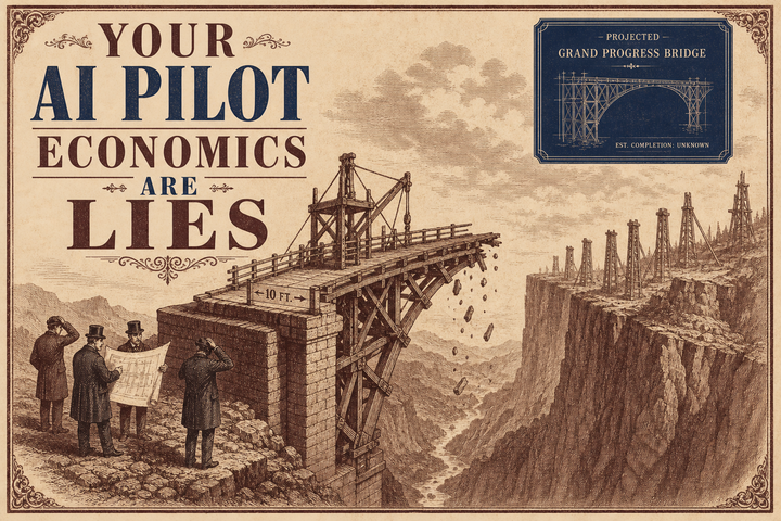 Vintage engraving of a bridge collapsing after a short construction