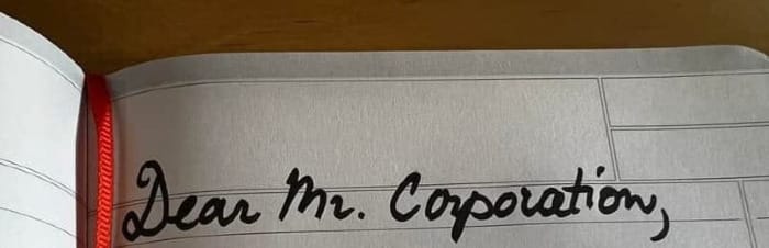 Dear Mr. Corporation