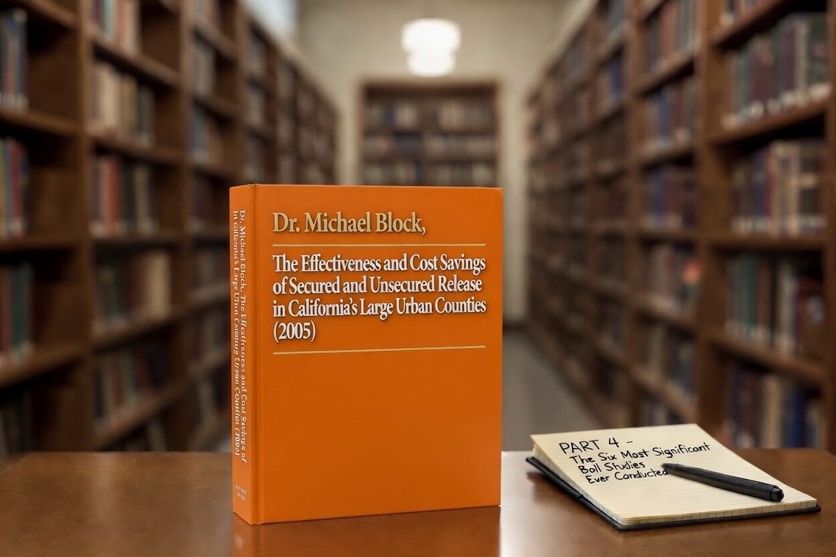 Part 4: The Six Most Significant Bail Studies, Dr. Michael Block, "The Effectiveness and Cost of Secured and Unsecured Release in California’s Large Urban Counties” (2005)