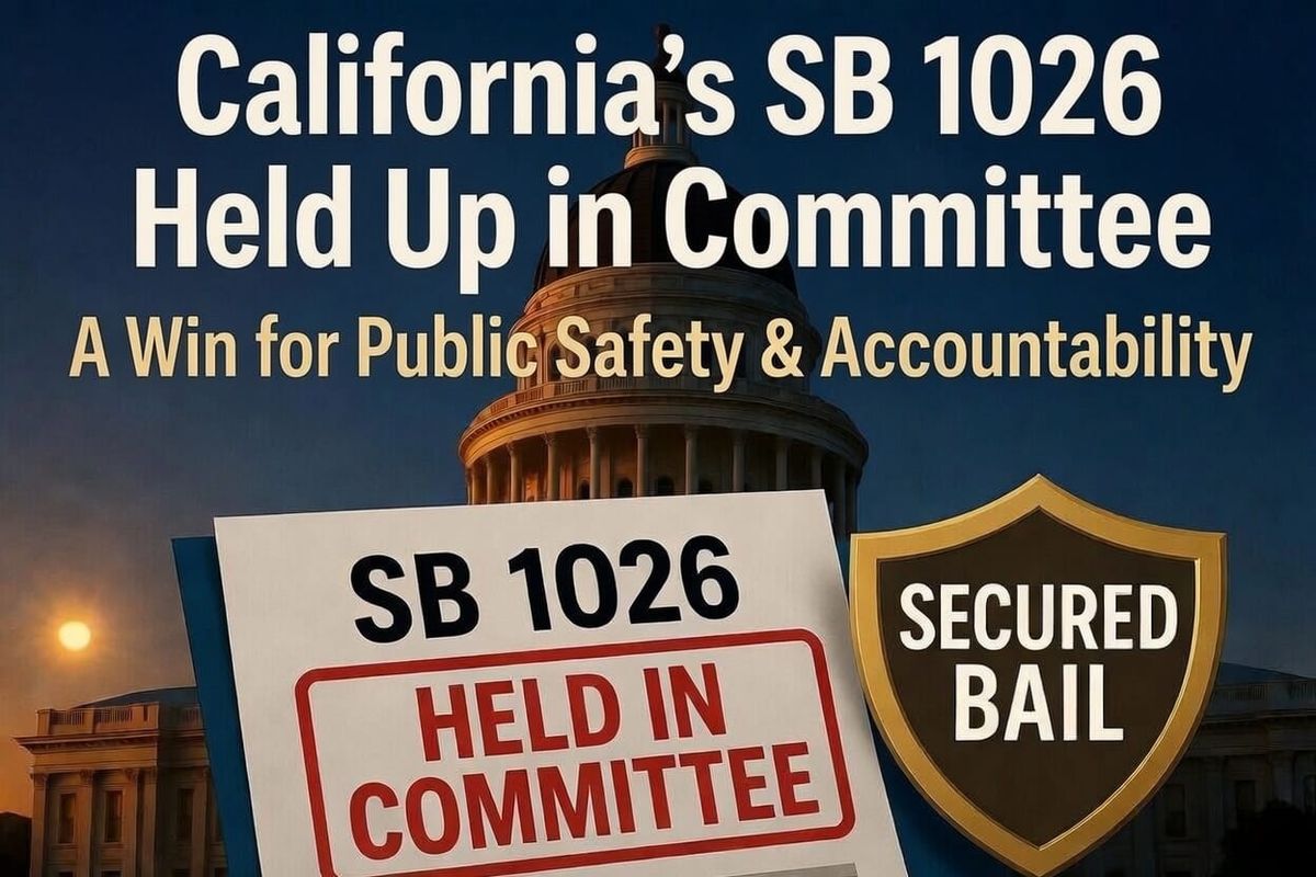 SB 1026 Held up in Committee: A Win for Secured Bail in California’s Bail Reform and Pretrial Release Debate