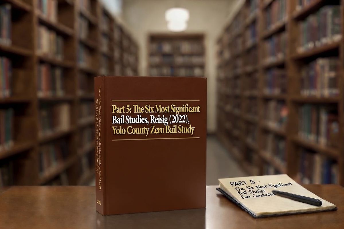 Part 5: The Six Most Significant Bail Studies - Reisig (2023) Yolo County Zero Bail Study