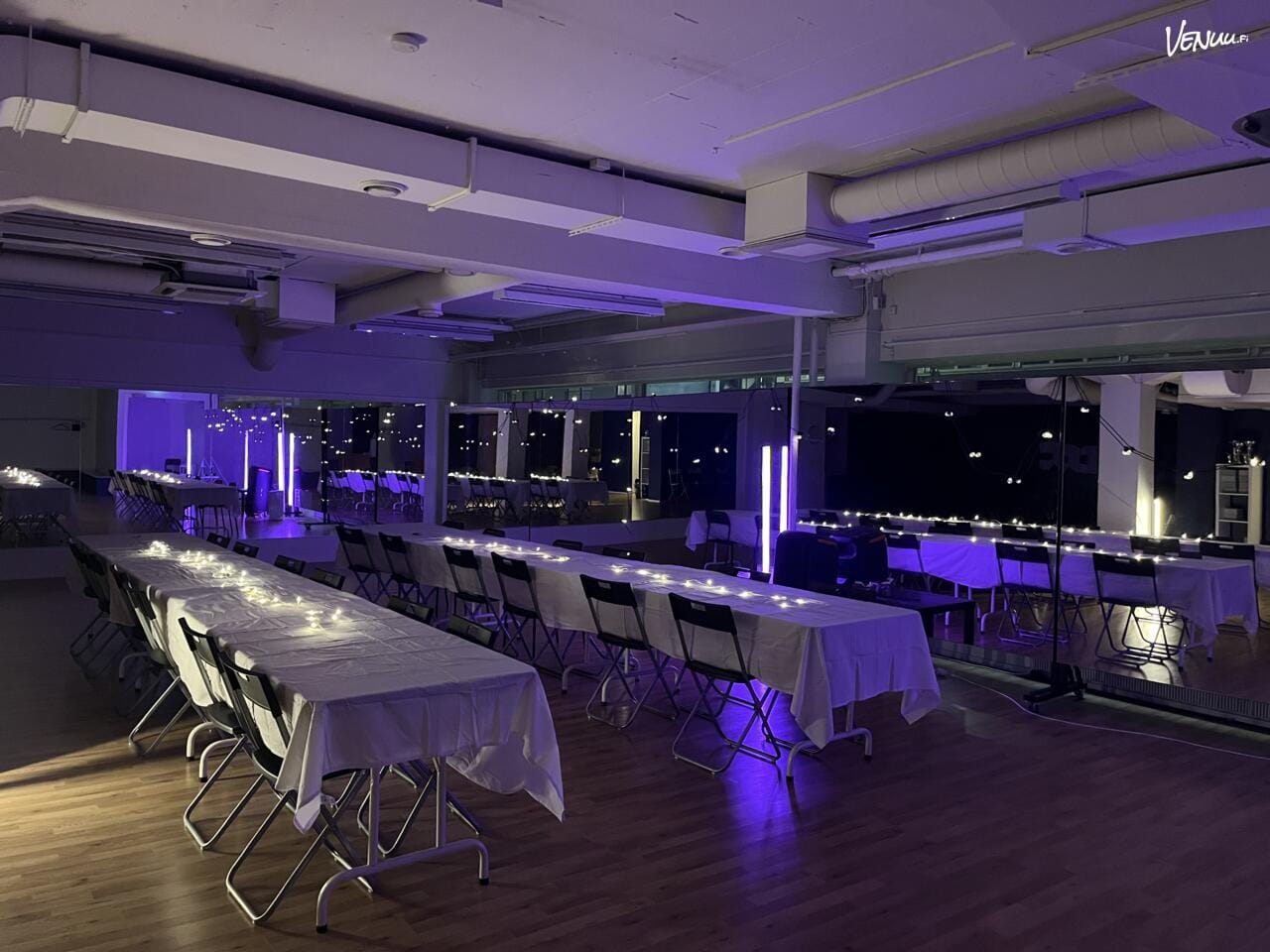 KDC Dance Studio Turun keskustassa, muunneltava tanssi- ja juhlatila syntymäpäiviin.