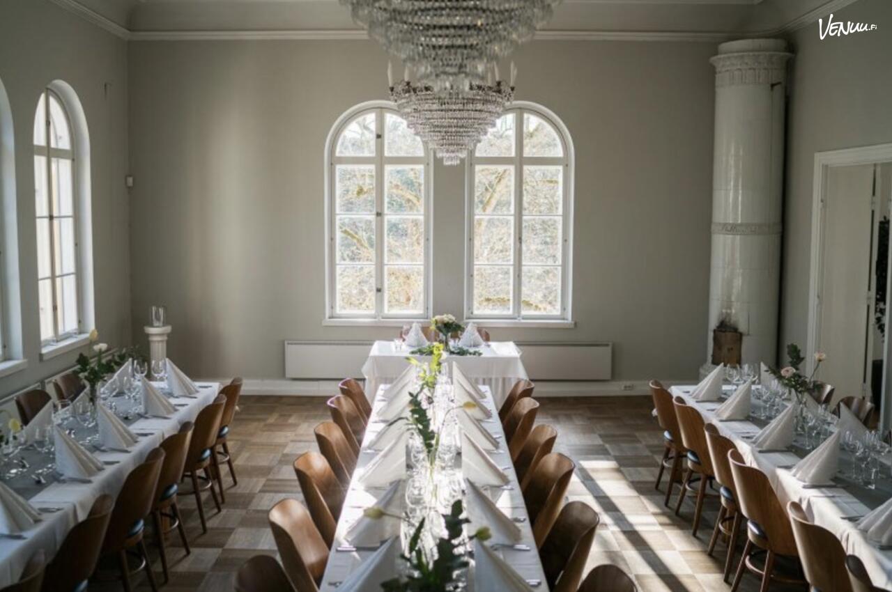 Villa Promenaden historiallinen huvilamiljöö ja juhlatilat luonnonkauniissa Ruissalon Kansanpuistossa Turussa.