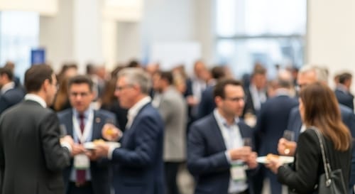 Real estate professionals networking to expand connections for luxury property clients